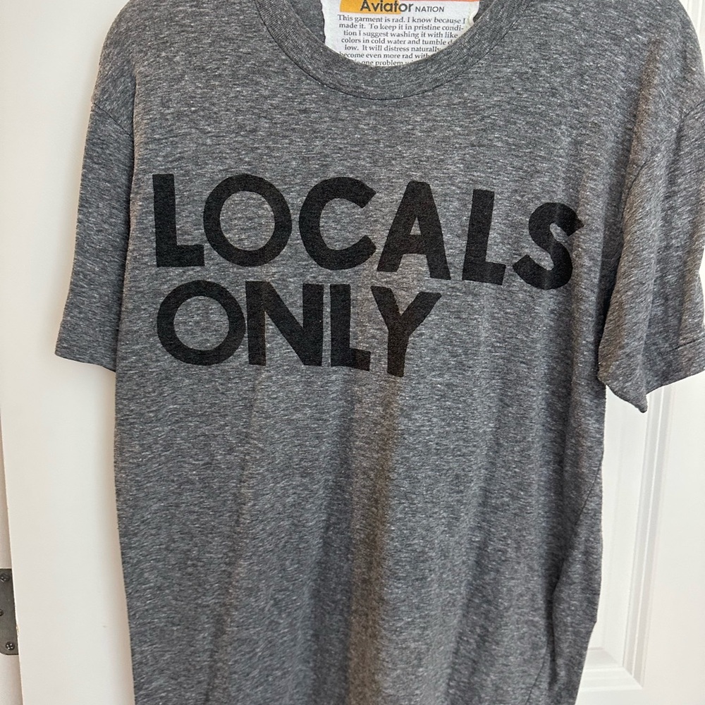 Aviator Nation Gray T-Shirt with Black Print